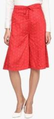 Annapoliss Red Printed Capri women