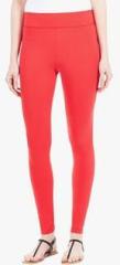 Covo Red Solid Leggings women