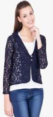 Ants Navy Blue Solid Summer Jacket women