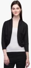 Fabfelle Black Solid Shrug women