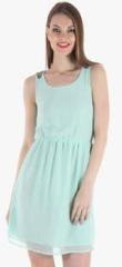 Hangover Aqua Blue Coloured Embellished Skater Dress women