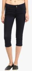 La Rochelle Blue Solid Capri women