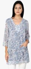 Nidia Grey Printed Tunic women