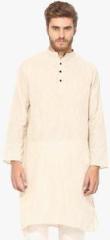 Vivid India Beige Striped Kurta men