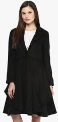 Harpa Black Solid Long Coat women