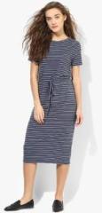 Miss Bennett London Stripe Drawstring T Shirt Midi women