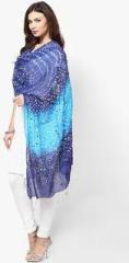 Ruhaans Navy Blue Embellished Dupattas women