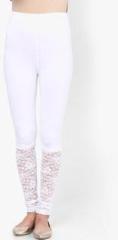 Softwear Solid White Leggingsoftwear White Lace Leggings women