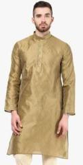 Angrakha Solid Golden Kurta men