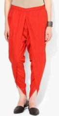 Aum Red Solid Dhoti Pant women