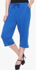 Cashewnut Blue Solid Capri women