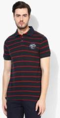 Celio Dark Grey Striped Polo T Shirt men