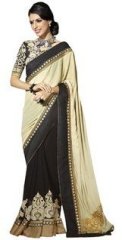 Fabdeal Embroidered Black Saree women