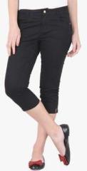 Irene Black Solid Capri women