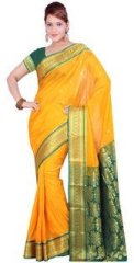 Ishin Yellow Printed Saree women