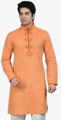 Manish Creations Solid Orange Kurta men