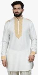 Manish Creations Solid White Kurta men