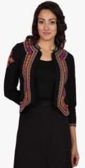 Neemrana Collection Black Embroidered Summer Jacket women