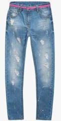 Next Denim Mid Blue Paint Splash Jeans girls