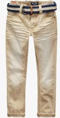 Next Neutral Skinny Trousers With Belt boys