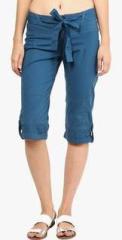 Remanika Blue Solid Capri women