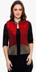 Ritzzy Maroon Printed Shrug women