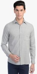 Srota Grey Solid Slim Fit Casual Shirt men