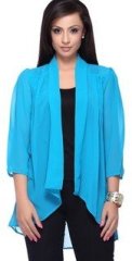 Vovoka Blue Solid Shrug women