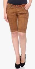 Xblues Brown Printed Capri women