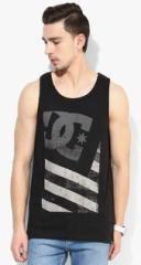 Dc This Way Out Tank Black Printed Round Neck Vest men