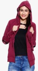 Envy Me Maroon Solid Hoodie women