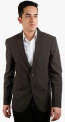 Fashion N Style Brown Solid Regular Fit Blazer men