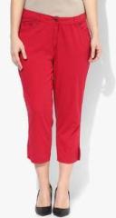 Mustard Red Solid Capris women