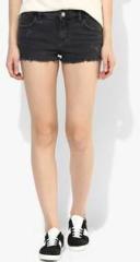 Topshop Moto Black Solid Rip Daisy Shorts women