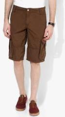 Celio Brown Solid Shorts men