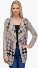 Curvy Q Beige Printed Shrug women