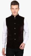 Envoy Brown Solid Waistcoat men