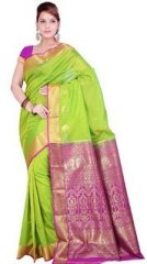 Ishin Green Printed Saree women