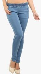 Lesley Light Blue Solid Jeggings women