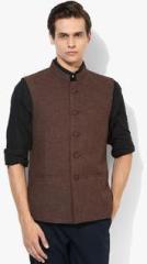 Phosphorus Brown Slim Fit Ethnic Jacket men