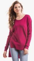 Shuffle Magenta Solid Sweater women