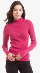 Shuffle Pink Solid Sweater women