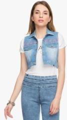 Tarama Light Blue Washed Summer Jacket women