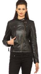 Teakwood Black Solid Winter Jackets women