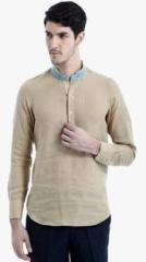 Yell Beige Solid Kurta men