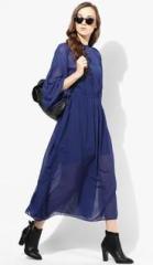 Alia Bhatt For Jabong Kimono Sleeve Navy Maxi Dress women