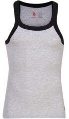 U S Polo Assn Grey Melange Square Neck Vest men