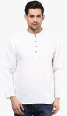 Vivid India White Solid Kurta men