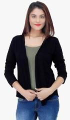 Colornext Black Solid Shrug women