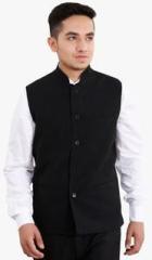 Fashion N Style Black Solid Regular Fit Waistcoat men